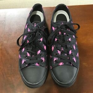 RAAD Shop Mens Pink Flamingo Black Canvas Low Top Sneakers 10.5M 12W‎ 44.5 EU